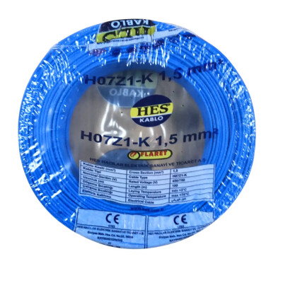 Hes Nyaf Kablo 1,5 Mm Mavi (H07z1-K) Halojen Free - HES Kablo