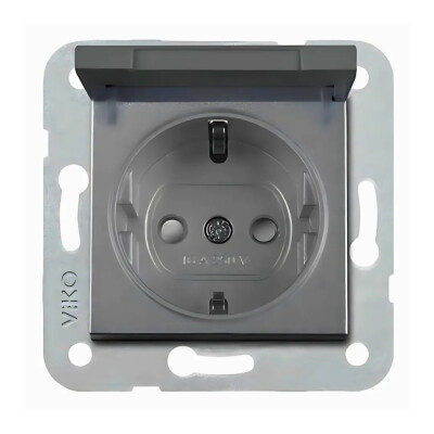 Artline Novella/Trenda Füme Kapaklı Topraklı Priz Ç.K. Kapak (Mekanizma Hariç) - Viko Artline