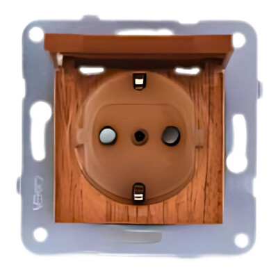 Artline Novella/Trenda Ceviz Kapaklı Topraklı Priz Kapak (Mekanizma Hariç) - Viko Artline