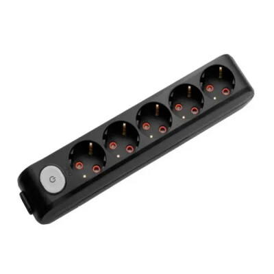 Viko Multi-Let Beşli Grup Priz Anahtarlı Topraklı Klemensli Siyah (Çocuk Korumalı) 90137500 - Viko