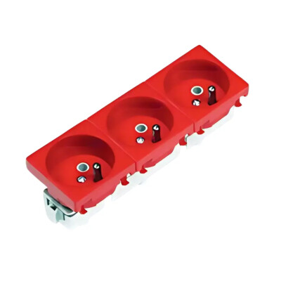 Viko 3lü Ups Priz 45 derece Kırmızı 90800012 - Viko