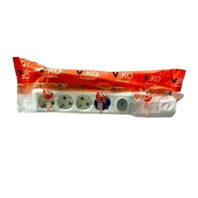 Viko Multi-Let Dörtlü Grup Priz Anahtarlı Topraklı 2 Metre Beyaz (Çocuk Korumalı) 90117402 - 2