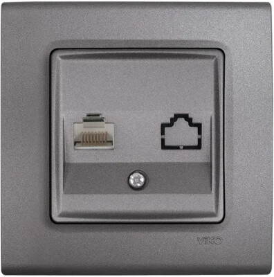 Viko Linnera Life Granit Grisi Tekli Nümeris CAT3 Mekanizma Kapak(Çerçeve Hariç) 90442013 - Viko