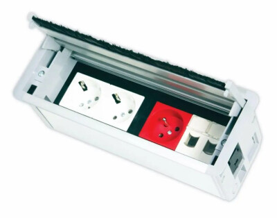 Nead 12 Modül Kapaklı Masaüstü Priz Kutusu (Boş Kasa) - NEAD