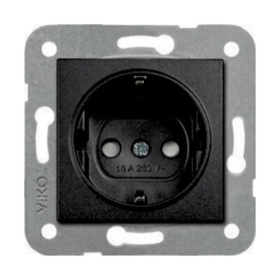 Artline Novella/Trenda Siyah Topraklı Priz Ç.K. Kapak (Mekanizma Hariç) - Viko Artline