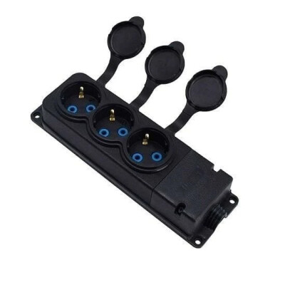 BYLION 3KMP-F Siyah Kauçuk Monofaze Üçlü Grup Priz IP44 F Tipi - BYLION