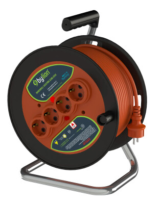 BYLION PMK-50325-F Plastik Seyyar Makara Ø280 IP20 F Tipi 3x2,5 TTR 50M Turuncu Kablo - BYLION