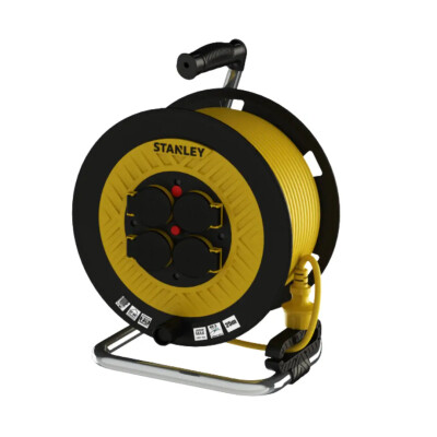 STANLEY 3X1,5 TTR 50 Metre IP44 Plastik Seyyar Makara 4 Soketli - STANLEY