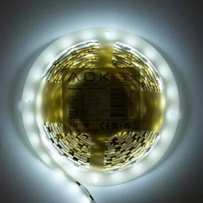 ACK AS01-00803 12W/mt 12V 60 Ledli Şerit Led 6500K Beyaz Işık - ACK