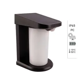 ACK AG60-04851 Solar Led Duvar Apliği Dimli Siyah 3000K Günışığı IP65 - 1
