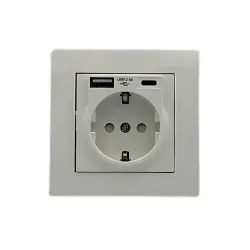 Mutlusan Rita USB + Type C Topraklı Priz Beyaz - 1