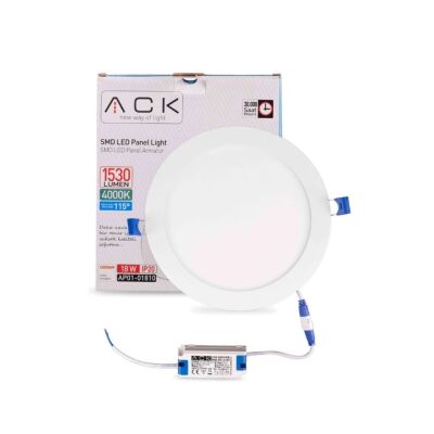 ACK AP01-01810 18W Yuvarlak Led Spot Panel Sıva Altı Armatür 4000K Sıcak Beyaz - 2
