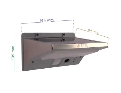 ACK AG60-07851 Solar Duvar Apliği Hareket Sensörlü Dimli IP65 3000K Günışığı - 2