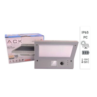 ACK AG60-07851 Solar Duvar Apliği Hareket Sensörlü Dimli IP65 3000K Günışığı - 3