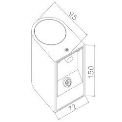ACK AH07-02151 Bahçe Armatürü GU10 Duylu Siyah Boş Kasa Çift Yönlü - 3