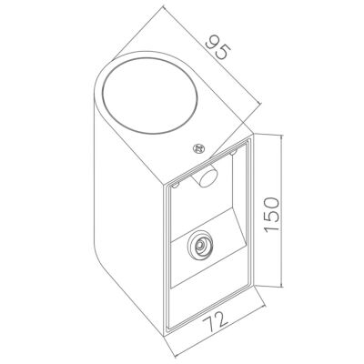 ACK AH07-02151 Bahçe Armatürü GU10 Duylu Siyah Boş Kasa Çift Yönlü - 3