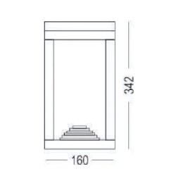 ACK AG57-03021 PC Bahçe Set Üstü Armatürü GU10 160x342mm - 2