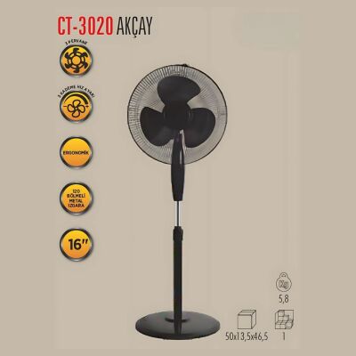 Cata CT-3020 Akçay Ayaklı Vantilatör - 3
