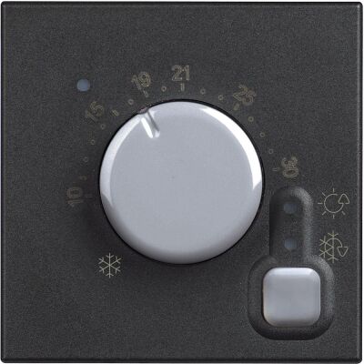 Bticino Living Now Elektronik Ortam Termostatı 8A 250V Vidalı Bağlantı 2M Siyah - 1