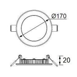 Jupiter LD472 S 12W Yuvarlak Panel Led Siyah Kasa 3000K Günışığı - 2