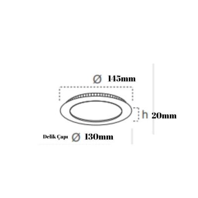 Jupiter LD469 S 9W Yuvarlak Panel Led Siyah Kasa 3000K Günışığı - 2