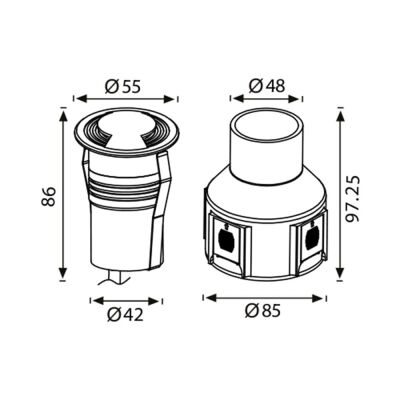 Jupiter LG927 S 2W Gömme Led Bahçe Armatürü 3000K Günışığı - 2