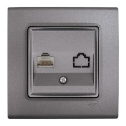 Viko Linnera Life Granit Grisi Tekli Data CAT6 Mekanizma Kapak(Çerçeve Hariç) 90442078 - 1
