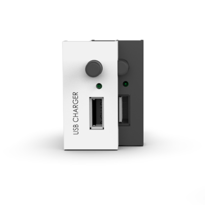 Tem 22.5x45mm USB Şarj Cihazı Type A 2A (Siyah) - 1