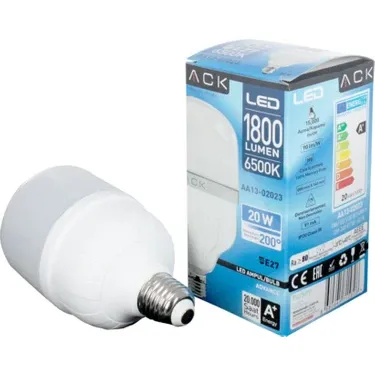 ACK AA13-02023 20W Led Ampul T80 220V E27 Duylu 6500K Beyaz Işık - ACK (1)