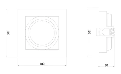 Jupiter JK639 S Kare Hareketli Spot Boş Siyah Kasa - 2