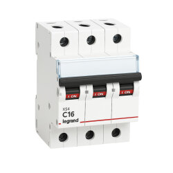 Legrand - 433342 3x16 Amper 4,5kA C Tipi XS4 Otomatik Sigorta - LEGRAND