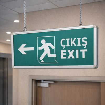 Cata CT-9170 Üç Saat Akülü Led Exit Çıkış Armatürü - 2