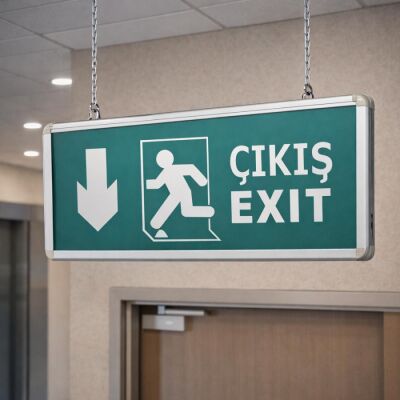 Cata CT-9167 3W Ledli Exit Çıkış Armatürü 3 Saat Akülü - Cata (1)
