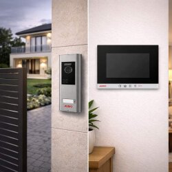 Audio 001464 7 inç Siyah Bus Plus Mekanik Butonlu Görüntülü Villa Set - Audio (1)