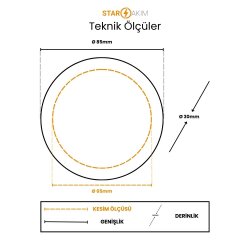 ACK AP01-00301 3W Sıva Altı Yuvarlak Led Spot Panel Armatür 3000K Günışığı Siyah Kasa - 4