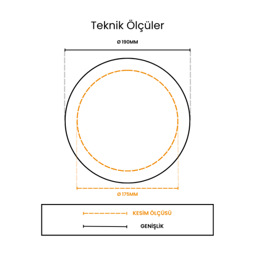 ACK AP01-01500 15W Sıva Altı Yuvarlak Led Spot Panel Armatür 3000K Günışığı - 4