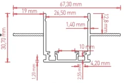 ACK AD45-90002 2m Siyah Sıva Altı Slim Magnet Rayı - 2