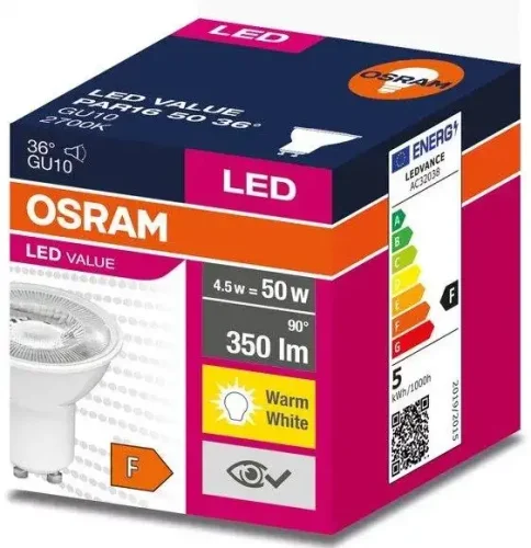OSRAM Value PAR16 GU10 LED Ampul 4,5W 4000K 36D 230V - OSRAM (1)
