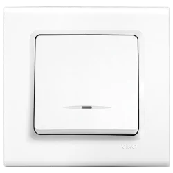 Viko Linnera/Rollina Beyaz Işıklı Anahtar Mekanizma (Çerçeve Hariç) 90440019 - 1