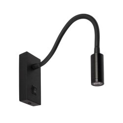 ACK AH09-00301 3W 3000K Günışığı Siyah Led Spiralli Aplik - 1