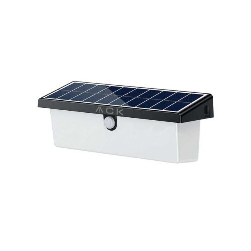 ACK AG60-03851 6W 3000K Siyah Solar LED Duvar Apliği - ACK