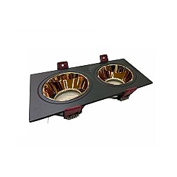 CT-5056 Jaguar Kare Spot Kasası, Siyah Bakır İkili GU10 - 2