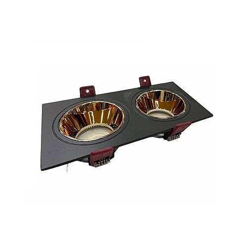 CT-5056 Jaguar Kare Spot Kasası, Siyah Bakır İkili GU10 - CATA (1)