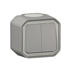 Legrand Plexo Sıva Üstü Anahtar, 2’li Komütatör (Vavien) Gri IP55 - 1