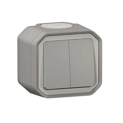Legrand Plexo Sıva Üstü Anahtar, 2’li Komütatör (Vavien) Gri IP55 - LEGRAND