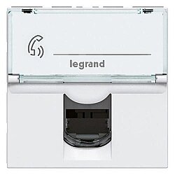 Legrand 076576 Mosaic RJ45 Data Prizi, Cat6A STP 2 Modül Beyaz - 2