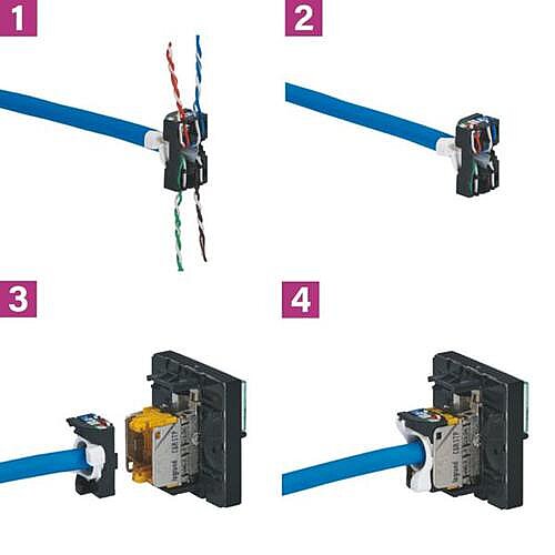 Legrand 076576 Mosaic RJ45 Data Prizi, Cat6A STP 2 Modül Beyaz - 3