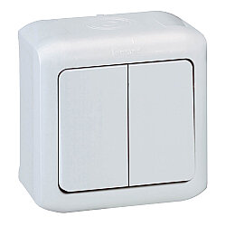 Legrand 782361 Forix İkili Vavien Anahtar, Sıva Üstü Beyaz IP44 - 1