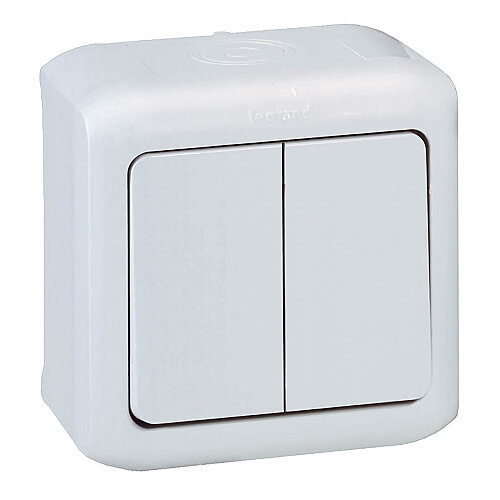 Legrand 782361 Forix İkili Vavien Anahtar, Sıva Üstü Beyaz IP44 - LEGRAND