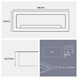 Legrand Incara 12 Modül Masaüstü Priz Kutusu, 385 mm Siyah - 3